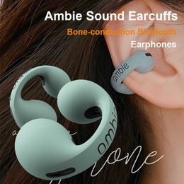 Headsets Ambie Sound Earcuffs Ear Auriculares Earring Type Wireless Bluetooth Earphones IPX5 Waterproof TWS Sport Headphones Earbuds J230214