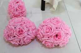 Decorative Flowers 15cm/ 6 Inch Wedding Decorations Silk Kissing Pomander Rose Balls Bouquet