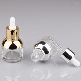 Storage Bottles Capacity 20ml 30ml High Quality Glass Dropper Bottle/bottles Essence Bottle With Silver Gold Top F20231749