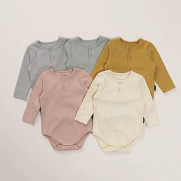 Rompers Autumn Baby Boy&Girl Jumpsuit Born Stripe Crawling Long-Sleeve Bodysuit Cotton Infant Clothes