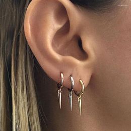 Hoop Earrings For Women 2023 Gold Plated Cone Dangle Chic Small Punk Earring Copper Prevent Allergy Gothic Dainty Jewellery