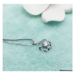 Pendant Necklaces Flower Necklace For Women Wholesale Sweater Christmas Gifts Long Chains Plated Sier Drop Delivery Jewelry Pendants Dhnzw