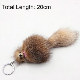 Keychains Pompon KeyChain Fluffy Fur Key Ring Style Cute Animal Pendant Bag Charming Car Holder Personality Gifts