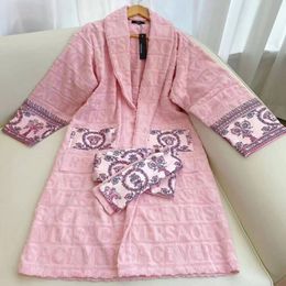 NEW Designer robes brand nightgown Women and men sleepwear Fall winter home wear Casual Unisex night-robe with belts Long Sleeve Loose Pyjama nightdress DHL 7000-5