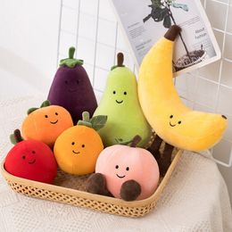 Creatieve banaan pluche poppen speelgoed perzik aubergine peer kussen fruit feest poppen poppen cadeau lt0003