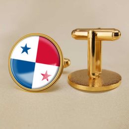 Panama Flag Cufflinks All Over the World Flag Cufflinks Suit Button Suit Decoration for Party Gift Crafts
