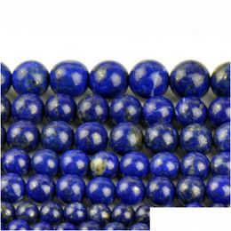 Stone 8Mm Wholesale Natural Lapis Lazi Round Loose Beads 15 Strand 4 6 8 10 12 14Mm Pick Size Diy Necklace Bracelet Drop Deli Dhgarden Dhova