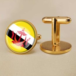 Brunei Darussalam National Flag Cufflinks Suit Button Suit Decoration for Party Gift Crafts