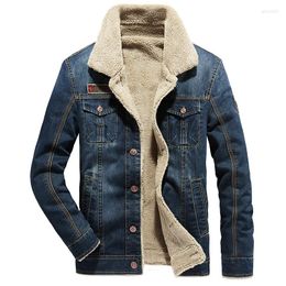 Men's Jackets ZOGAA 2023 Winter Outdoor Plus Velvet Thickened Denim Jacket Men&#39;s Middle-Aged And Elderly Warm Casual Cotton-Padded