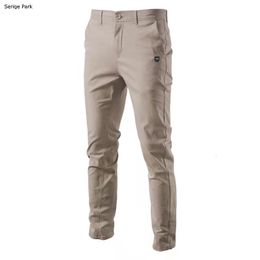 Mens Pants Serige Park mens high quality pant for business casual style design france cotton pantalong slim fit 230214