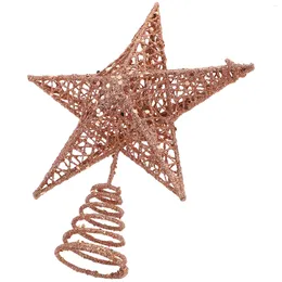 Christmas Decorations Tree Star Topper Ornament Toppers Ornaments Decoration Glitter Treetop Metal Holiday Gold Glittered Stars