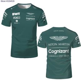 Men's T shirt 2023 New Fashion F1 Formula One Racing Team Summer Top and Women's 3d Printing Short Sleeve Super Aston Martin Extreme Sports