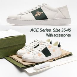 Designer Brand Ace Shoes Classic Trainers bee Sneakers Leather Sneaker Flower Embroidered Python Tiger Men Women New Colors Size 35-45