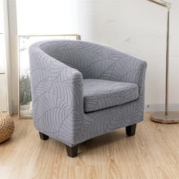 Chair Covers Split Leaves Jacquard Sofa Cover Stretch Armchair Club Slipcover For Living Room Couch With Seat Cushion