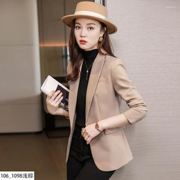 Women's Suits Blazer Female Korean Casual Short Jacket Women Autumn Single Button Outerwear Fashion Plus Size Office Temperament