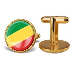 Congo Flag Cufflinks All Over the World Flag Cufflinks Suit Button Suit Decoration for Party Gift Crafts