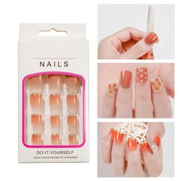 False Nails 12PCS/box Children/adult Cartoon Candy Fake Full Coverage Self-adhesive Nail Polish Cute Girl Manicure Decoration