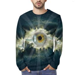 Men's T Shirts Evil Terror Eye Men Long Sleeve Shirt Print Fashion Lightweight Streetwear Tops Tshirts