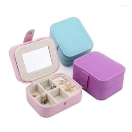 Jewelry Pouches TONVIC Leatherette Display Box Travel Portable Storage Case Ring Bracelet Eearring Necklace Beads Compartments Tray