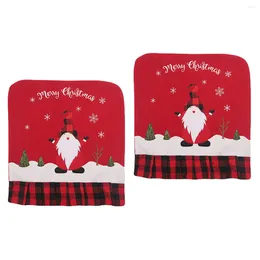 Chair Covers Cover Christmas Dining Slipcover Removable Room Washable Cap Holiday Merry Gnome Slipcovers Claus Lovely Santa Head