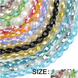 Other Rice Grains Austrian Crystal Beads 100Pcs High Quality 4X6Mm Oval Shape Loose Handmade Jewellery Bracelet Making Diy Dro Dhgarden Dh1Jl