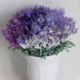 Decorative Flowers 36cm Lavender Dried Bouquet Artificial Fake For Wedding Home Party Decoration