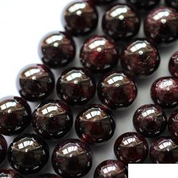 Stone 8Mm Wholesale Natural Red Garne T Smooth Round Loose Beads For Jewelry Making Design Precious Diy Bracelet Woman Neckl Dhgarden Dhkzo