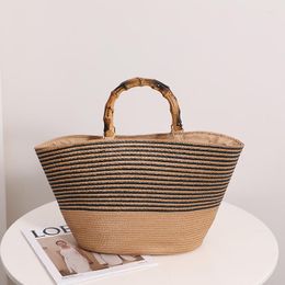 Evening Bags Casual Rattan Women Handbags Wicker Woven Shoulder Summer Beach Straw Bag Large Capacity Tote Lady Bali Big Purses Sac 2023