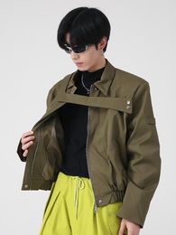Men's Jackets Coat Autumn Winter Men's Design Korean Fashion Irregular Shoulder Jacket 2023 Turn-down Collar Male Tops 2A6708