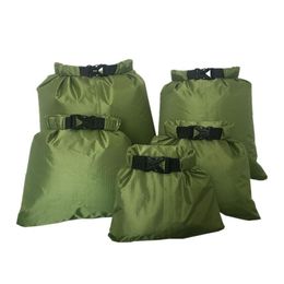 Outdoor Bags 5Pcs Coated Silicone Fabric Pressure Waterproof Dry Bag Storage Pouch Rafting Canoeing Boating 1.5L/2.5L/3.5L/4.5L/6L