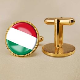 Hungarian Flag Cufflinks All Over the World Flag Cufflinks Suit Button Suit Decoration for Party Gift Crafts