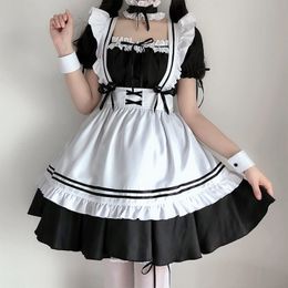 Theme Costume Black Cute Lolita Maid Costumes Girls Women Lovely Maid Cosplay Costume Animation Show Japanese Outfit Dress Clothes 230214