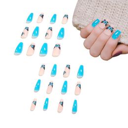 False Nails 24PCS Manicure Medium-length Solid Colour Fake Glossy Nail Tips For Girlfriends Wives Women And Girls