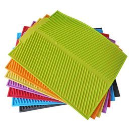 Table Mats & Pads Colors S/L Silicone Dish Drying Mat Placemat Kitchen For Dishes HeatMats