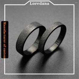 Cluster Rings Stylish Titanium Steel For Women's Black Grinding Simple Lovers Stainless High Grade Fadeless Not Allergic