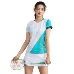 Badminton camisetas estilo badminton camisas de tênis feminino Tabela 3d Impressão rápida seca executa
