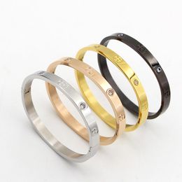 Bangle Fashion Jewellery Lover Couple Bracelet Stainless Steel Gold Colour Cross Screw Bracelets & Bangles For Men Women B008