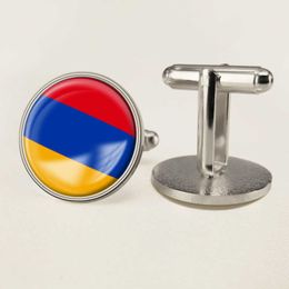 Armenian Flag Cufflinks National Flag Cufflinks of All Countries in the World Suit Button Suit Decoration for Party Gift Crafts