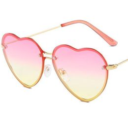 Candy Colour Sunglasses Women Heart Sun Glasses Anti-UV Spectacles Double Beam Eyeglasses Alloy Frame Ornamental