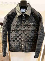Men's Jackets Designer Autumn and winter new fashion mens jackets highquality argyle shaped sewing design black cotton clothes single breasted top BN4R