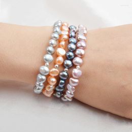 Charm Bracelets Handmake Freshwater Pearl 2023 Fashion Beaded Natural Bracelet Female Wedding Jewellery Gifts