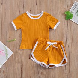 Clothing Y Summer New Lovely Infant Kids Girls Clothes Sets Newborn Baby Cotton Casual Short Sleeve Pullover T Shirts Shorts pcs Suit