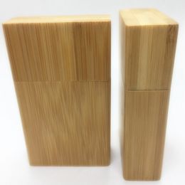 Latest Natural Bamboo Wood Cigarette Dugout Case Portable Dry Herb Tobacco Glass Philtre Catcher Taster Bat One Hitter Pipes Storage Wooden Stash Box DHL