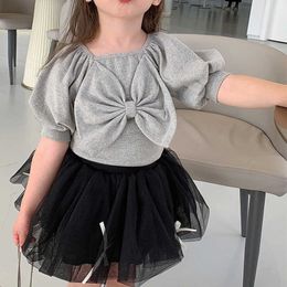 LZH New Kids Clothing Sets Short Sleeve Top Puffy Mesh Skirt Pcs For Children's Clothes Summer Baby Girls Suit