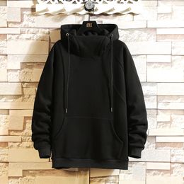 Men's Hoodies Sweatshirts Japan Style Casual O-Neck Spring Autumn Black Hoodie Sweatshirt Men'S Thick Fleece Hip Hop Skateboard Streetwear Clothes 230214