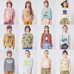 Tshirts Ins Bobo Korean Childrens Autumn Winter Clothes For Girls Boys Baby Long Sleeve Tshirt Cartoon Funny Tops Wear Tee cotton 230301