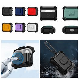 Carbon Fibre Cases For Airpods Pro 2 Airpod 3gen 3 Pro2 Ear Earphone Hard Plastic PC Soft TPU Shockproof Case Air Pod 1 2 Skin Protector Cover With Carabiner Keychain