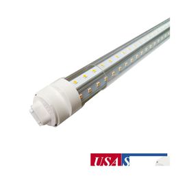 Led Tubes 8Ft Dual Pin R17D T8 Tube Lights Double Sides V Shaped 192Leds 45W 72W 144W Fluorescent Light 85277V Stock In Us Drop Deli Dhknj