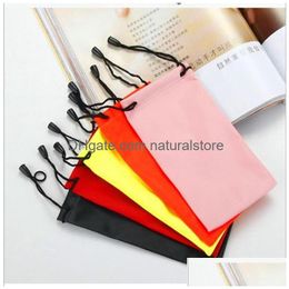 Jewelry Pouches Bags Colorf Sunglasses Pouch Dust Waterproof Sunglass Bag Portable Dstring Eyeglasses Cases Cellphone Watches Carry Dhhce