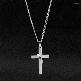 Choker Letter Cross Ring Necklace Stainless Steel Hip Hop Punk Long Men And Women Sweater Chain